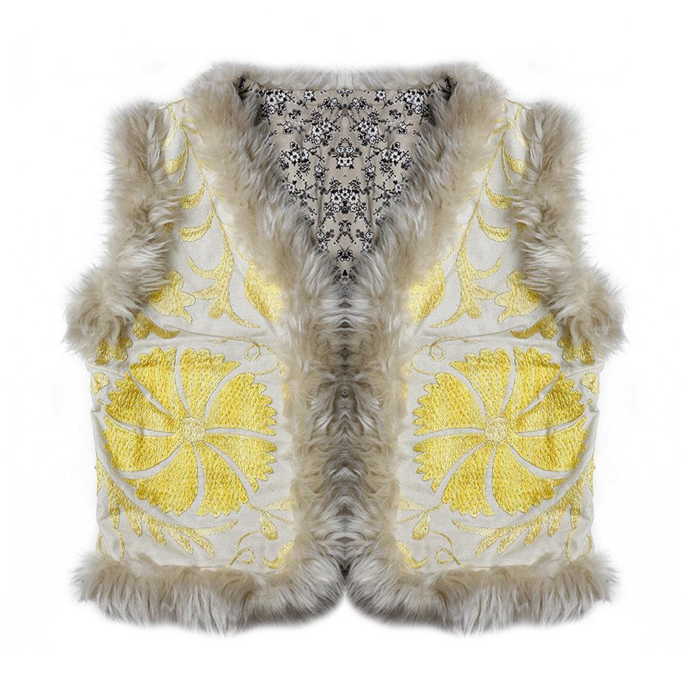 Suzani waistcoat Diliya geel - beige