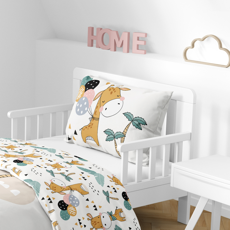 termana Bettwäsche Kinder-Bettwäsche, Renforce, 40x60 + 100x135 cm Giraffe