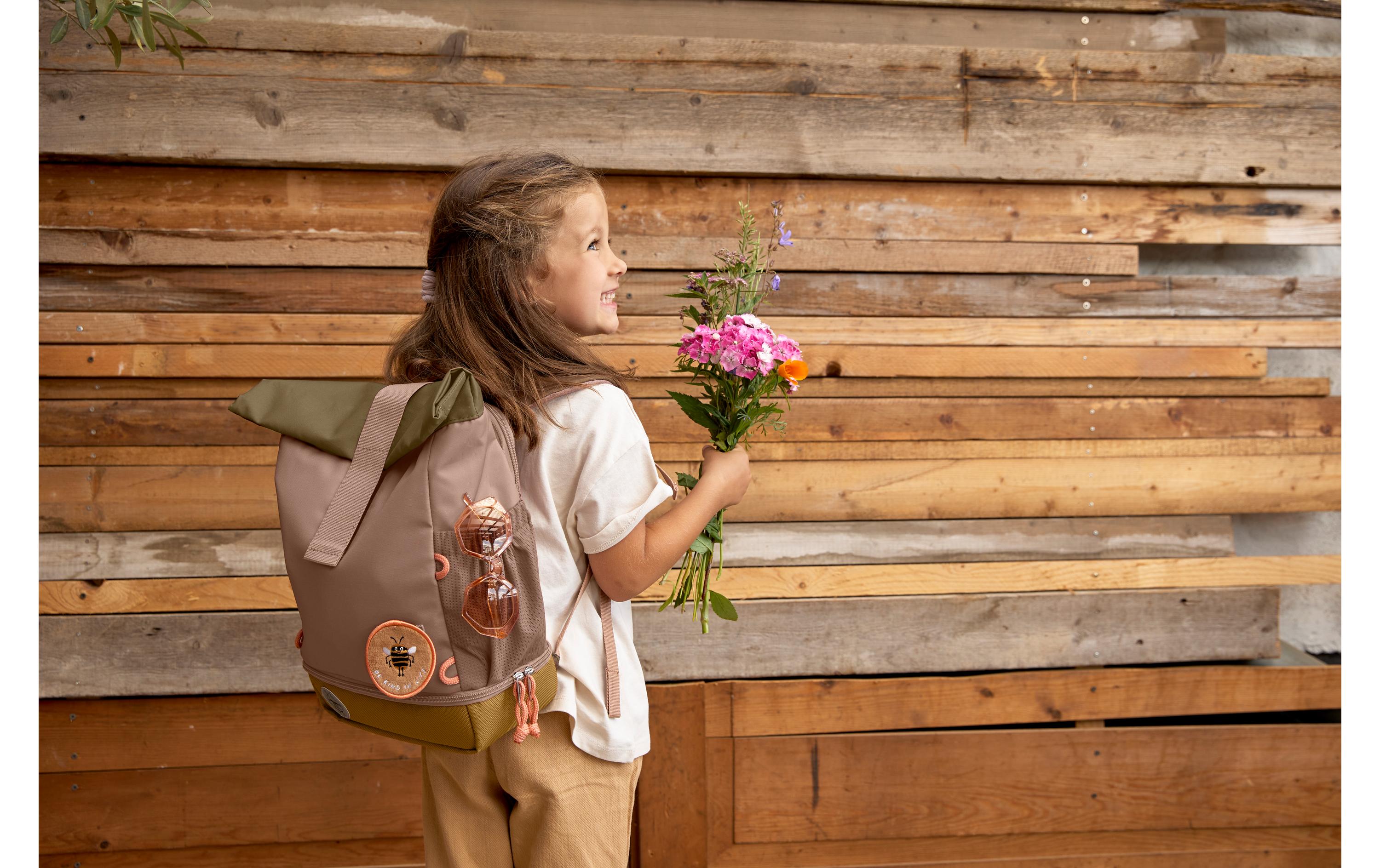 Rucksack Mini Rolltop Nature HaselnussWasserabweisender Kinderrucksack mit gepolsterten Schultergurten