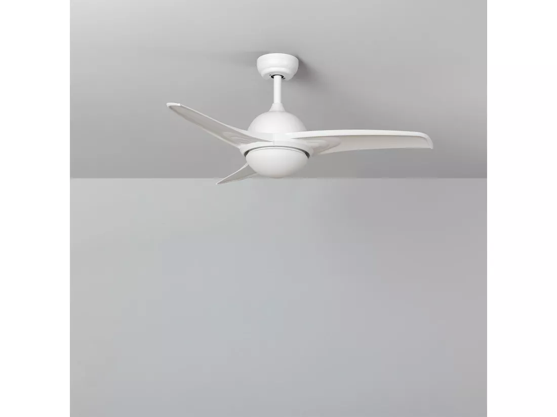 Ventilateur de Plafond Silencieux Aran Blanc 107cm Moteur DC Blanc