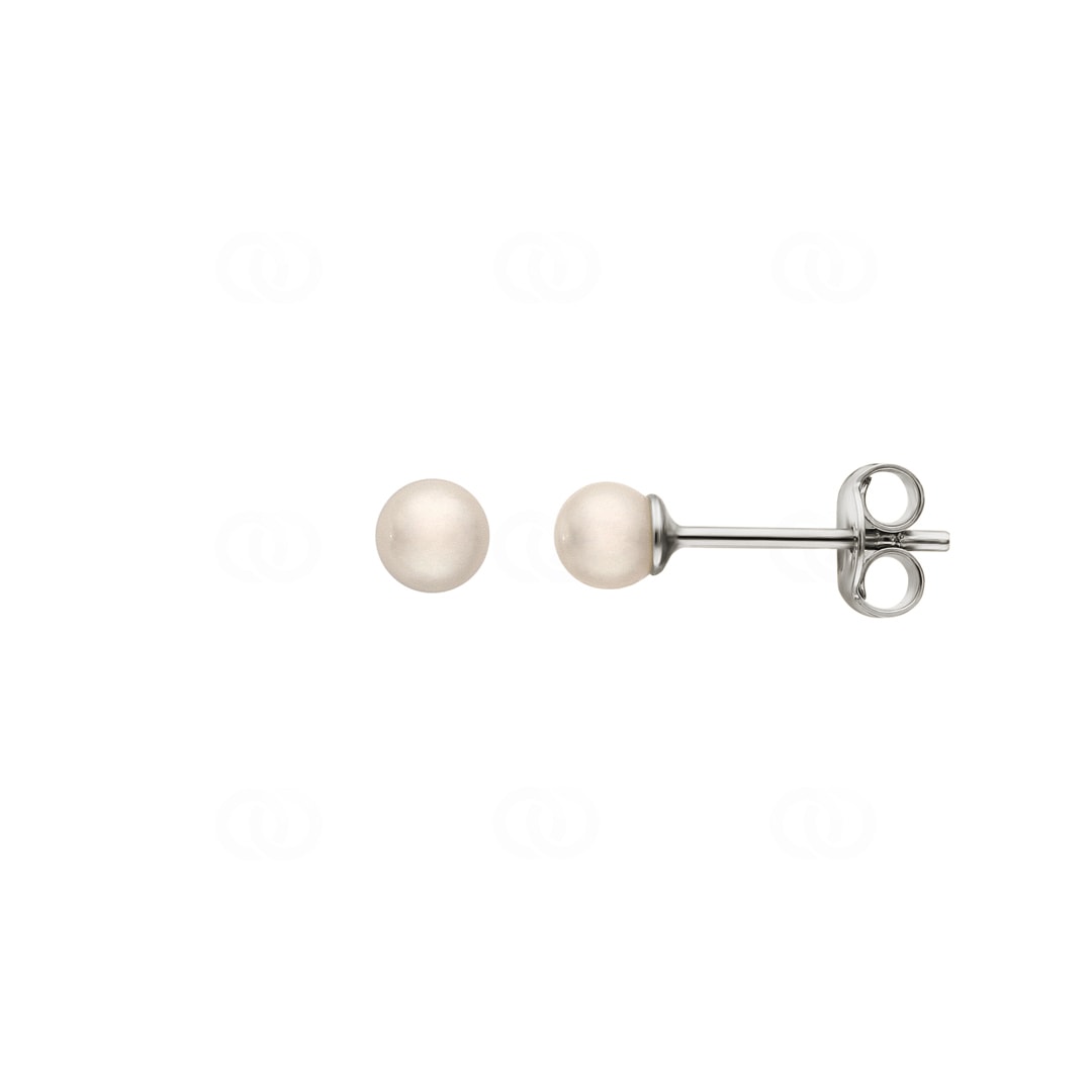 Ohrstecker 925 Silber rhodiniert mit Süsswasserzuchtperle Ø 4mm
