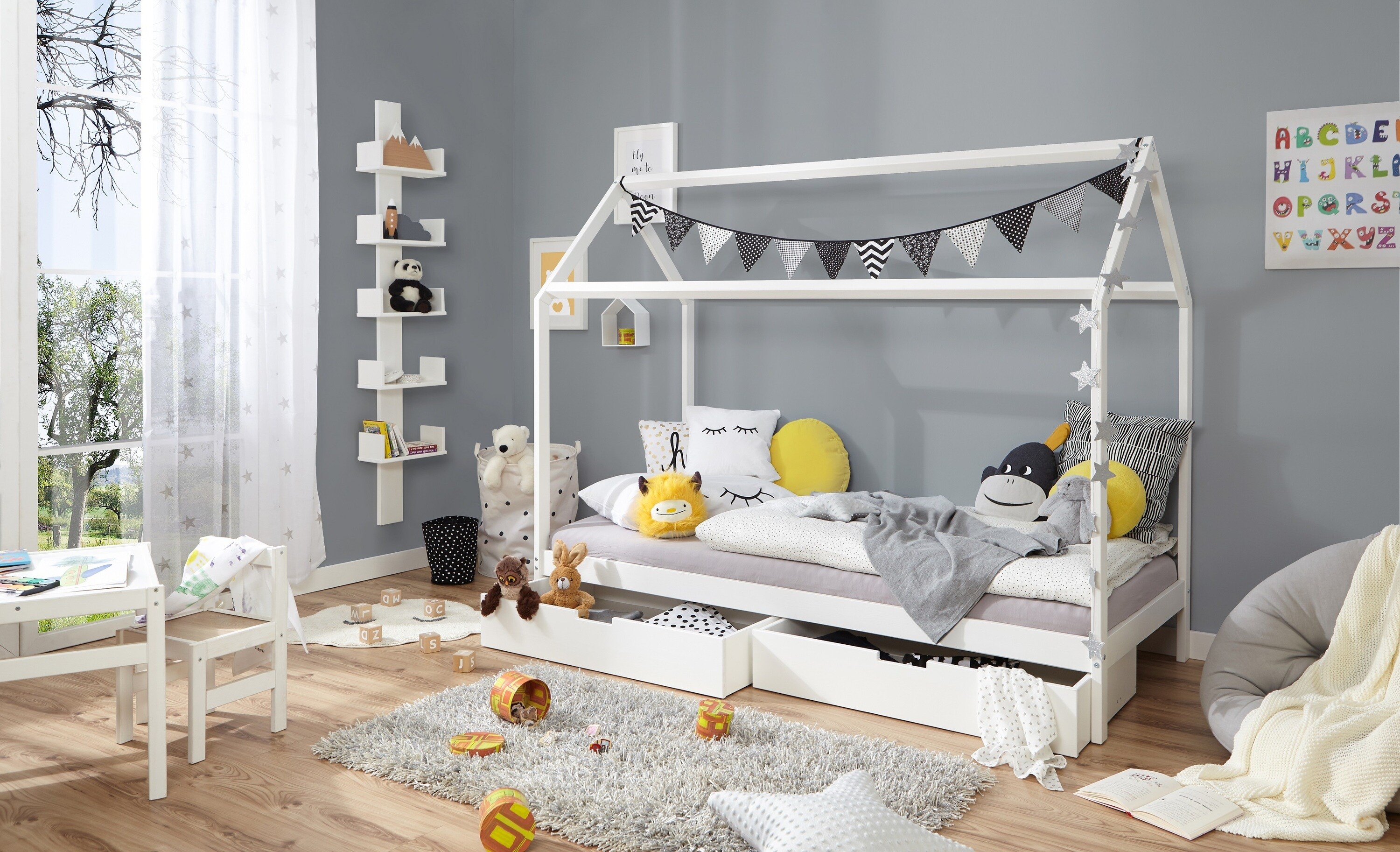 TiCAA Kinderbett Hausbett 