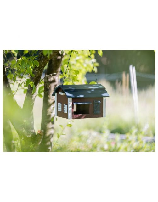 Trixie Vogelvoederhuis Schuur - Voederhuis - 24x32x22 cm Rood Blauw