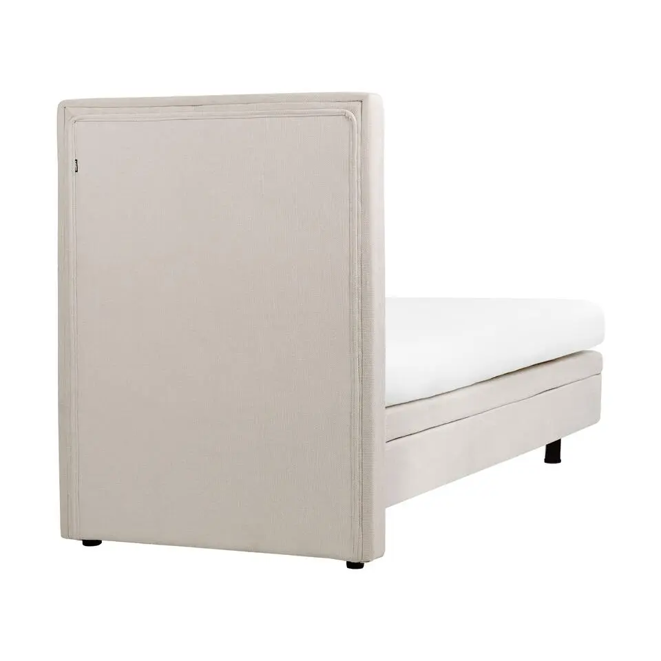 DUKE II - Eenpersoonsbed - Beige - 90 x 200 cm - Polyester