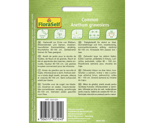 Dille, gewone flora, zelfbestuivende zaden, kruidenzaden
