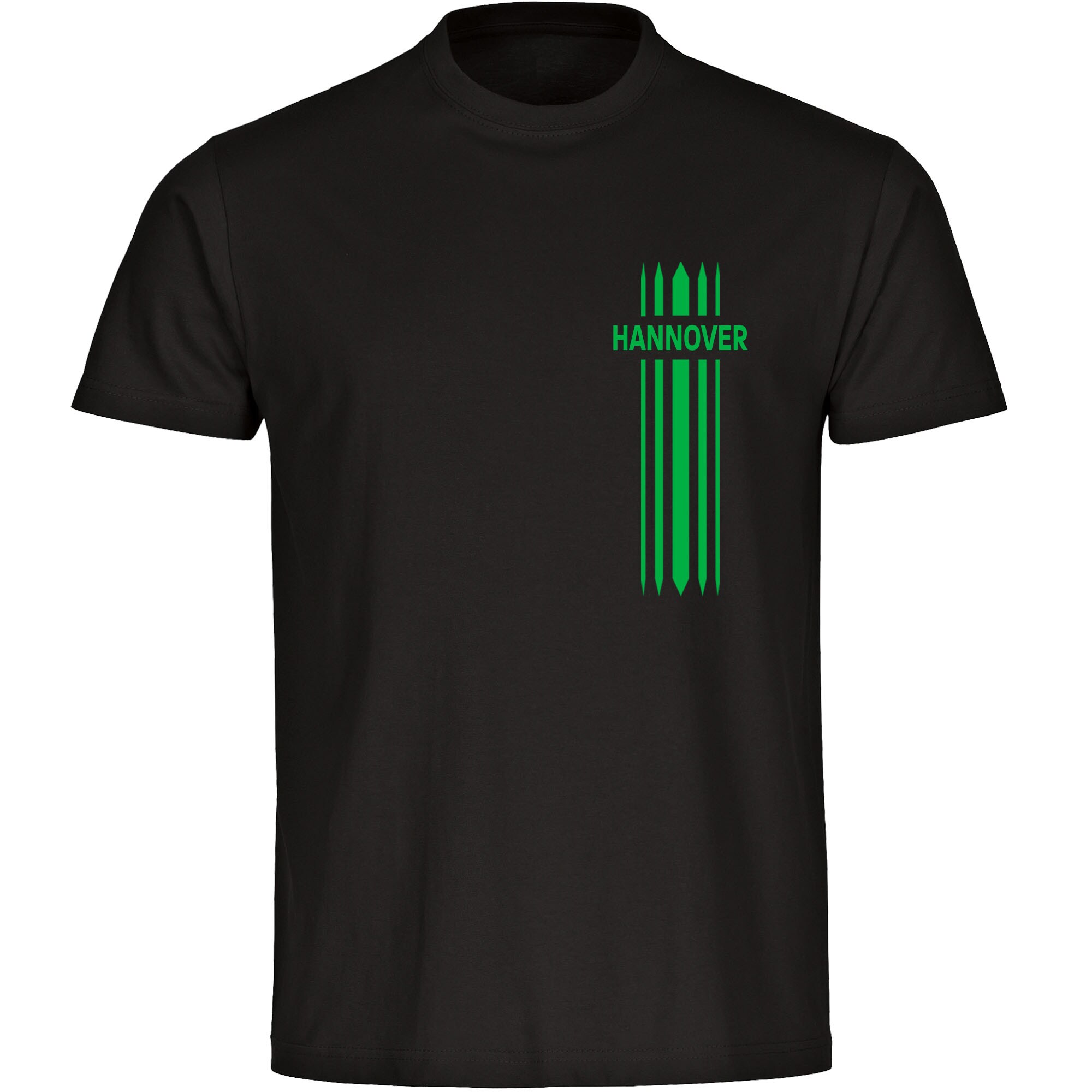 multifanshop® Kinder T-Shirt - Hannover - Streifen - Druck grün