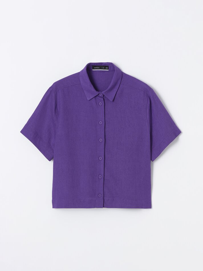 Camisa de linho - Roxo escuro