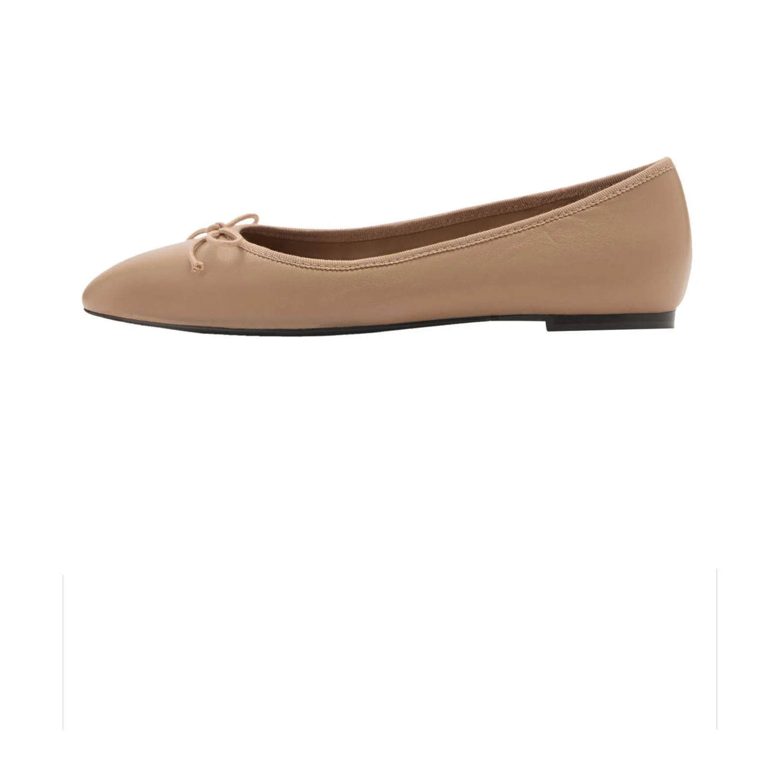 Mango leren ballerina's beige