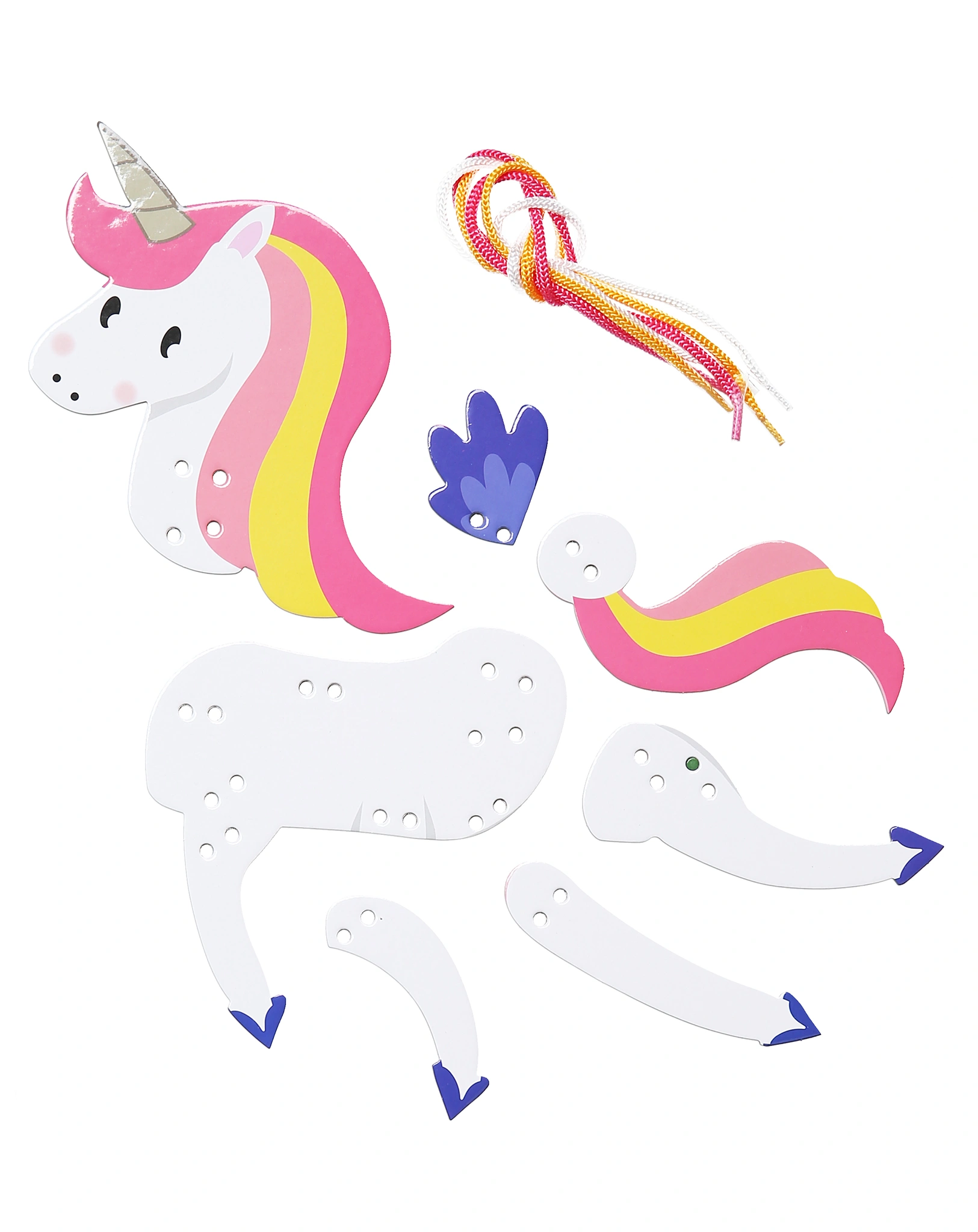 Schnürsenkel-Puzzle DELFIN & EINHORN aus Papier