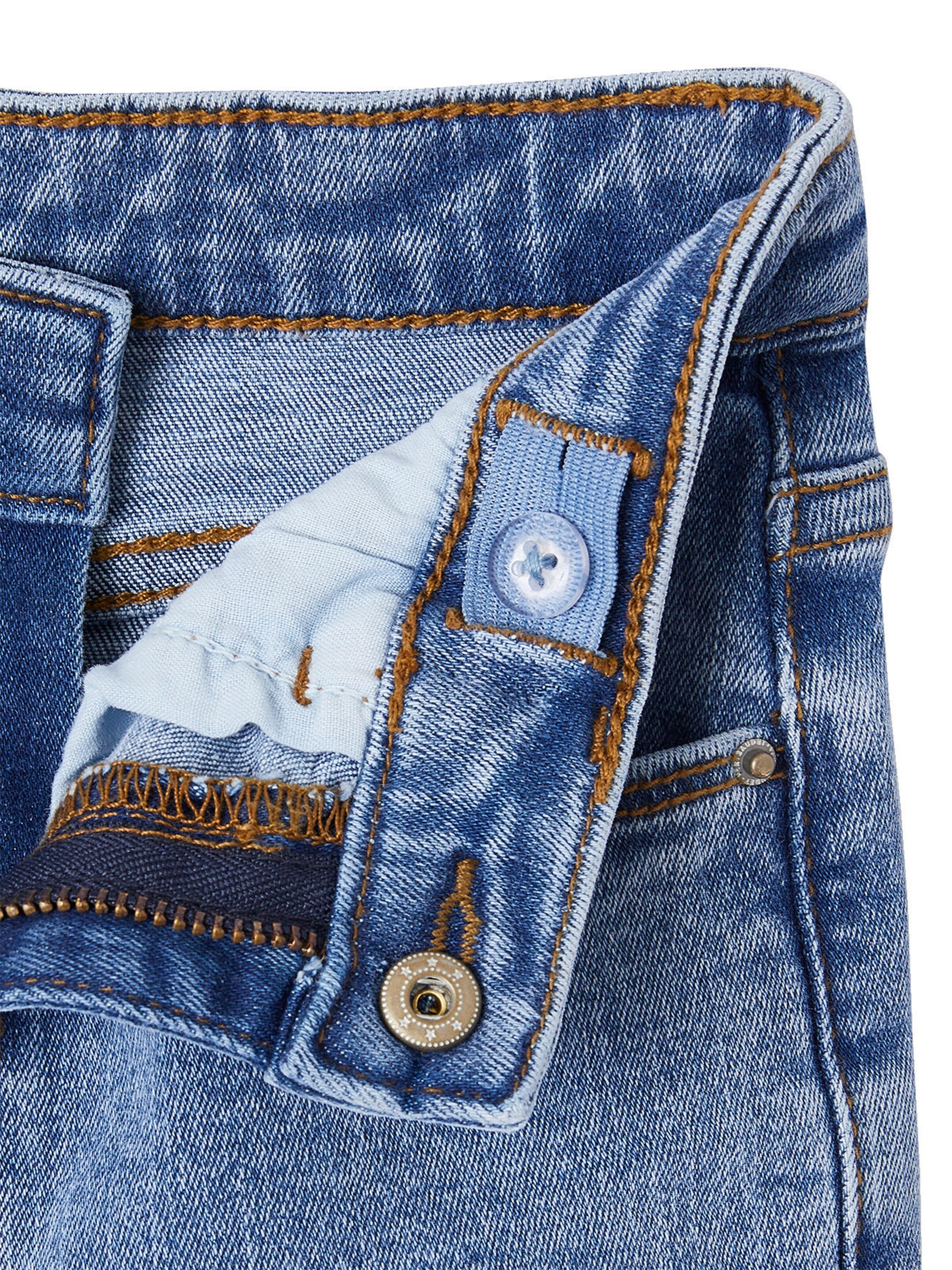 Vertbaudet Mädchen Slim-Jeans, Hüftweite REGULAR mittelblau