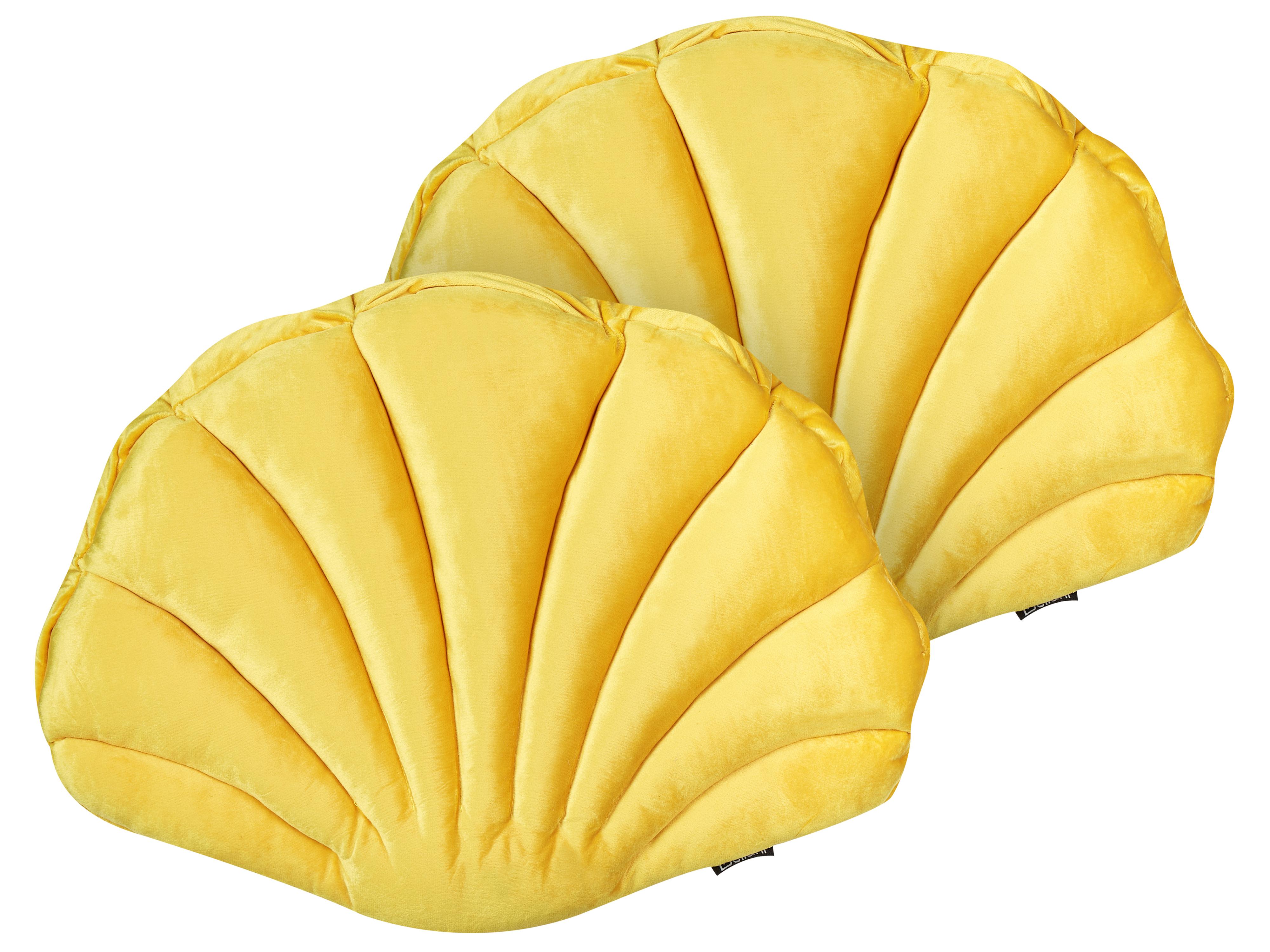 Set van 2 sierkussens CONSOLIDA Fluweel 47 x 35 cm Geel effen