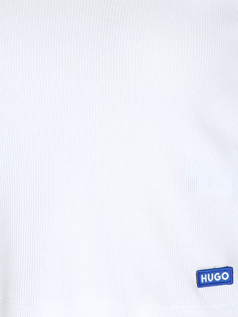 HUGO Langarmshirt DARIMINA Cropped Fit  weiss