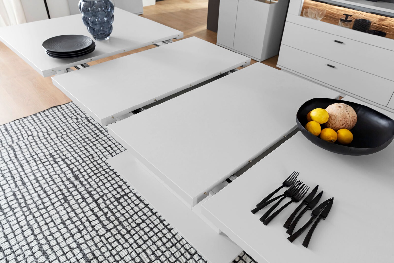 Esstisch Lissabon 180-280 x 100 cm Modern white