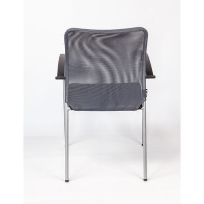 Chaise JULIA - avec accoudoirs - assise noire et dossier gris