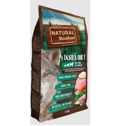 Ração para cães Natural Woodland 4 Tastes com frango e salmão