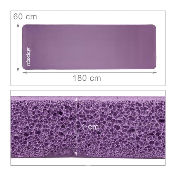 Yogamatte 1 cm tykk ensfarget