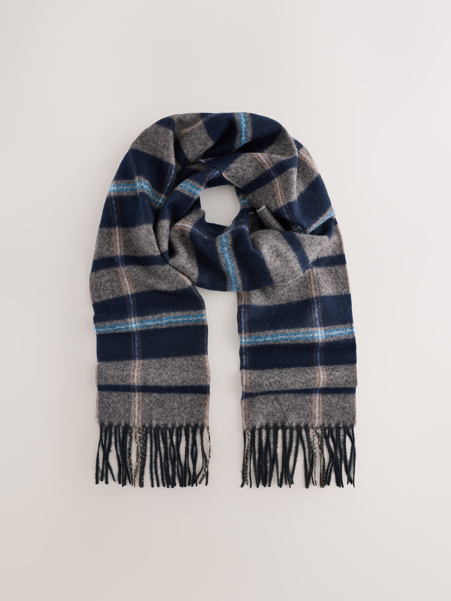 Navy Blue Neutral - Geruite sjaal