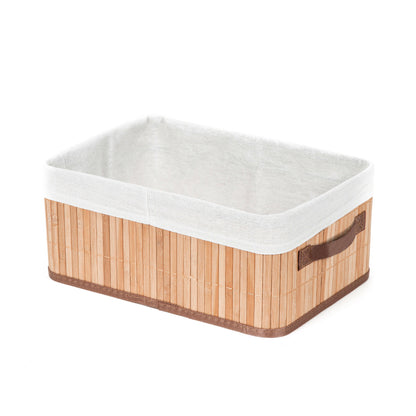 Panier de rangement pliable en bambou