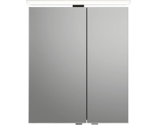 Pelipal Sunline 121 badkamermeubelset (B x H x D 61 x 200 x 46 cm), antraciet fronten, met mineraal gegoten wastafel, badmeubel en spiegelkast met LED-verlichting