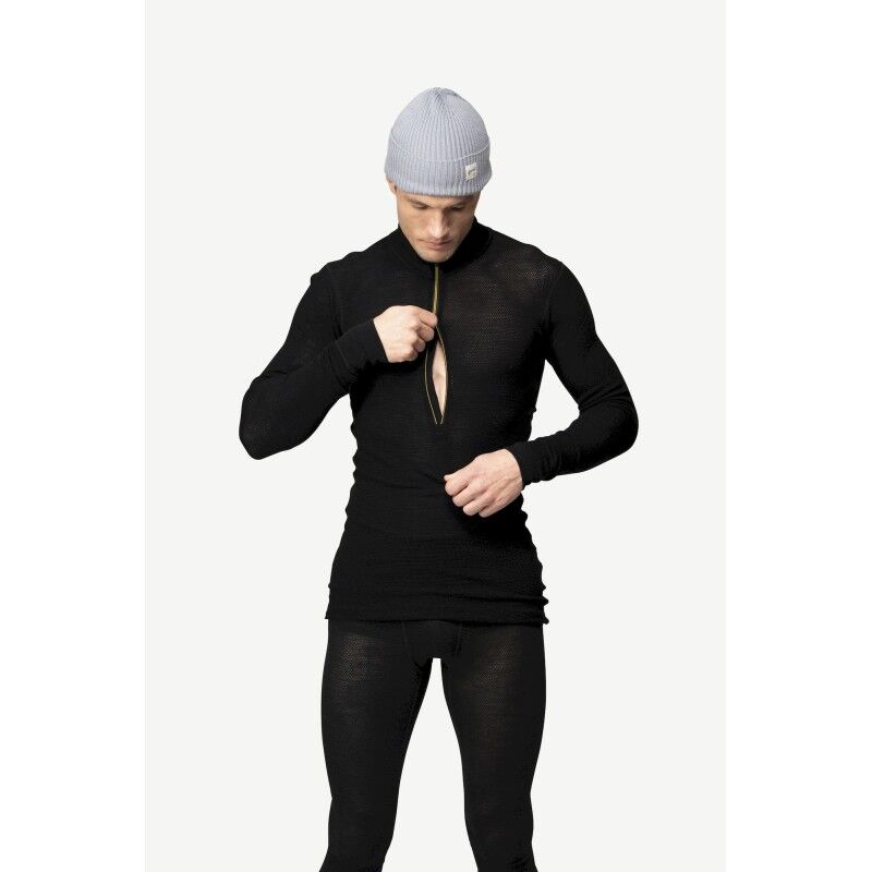 Wool Mesh 190 Zip Neck - Maillot thermique laine mérinos homme