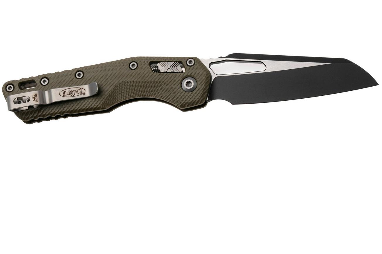 Microtech MSI Standard Issue 210-1FLGTOD, Two Tone Black M390MK, OD Green Fluted G10 zakmes