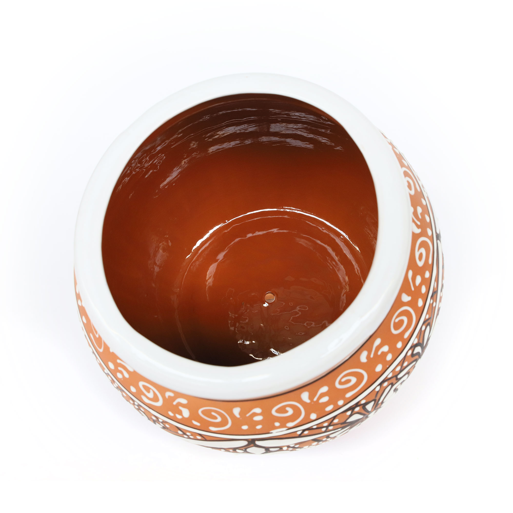 Pflanzgefäß 'Kugel', terracotta, weiß, Ø 40 cm, H 32 cm günstig bestellen