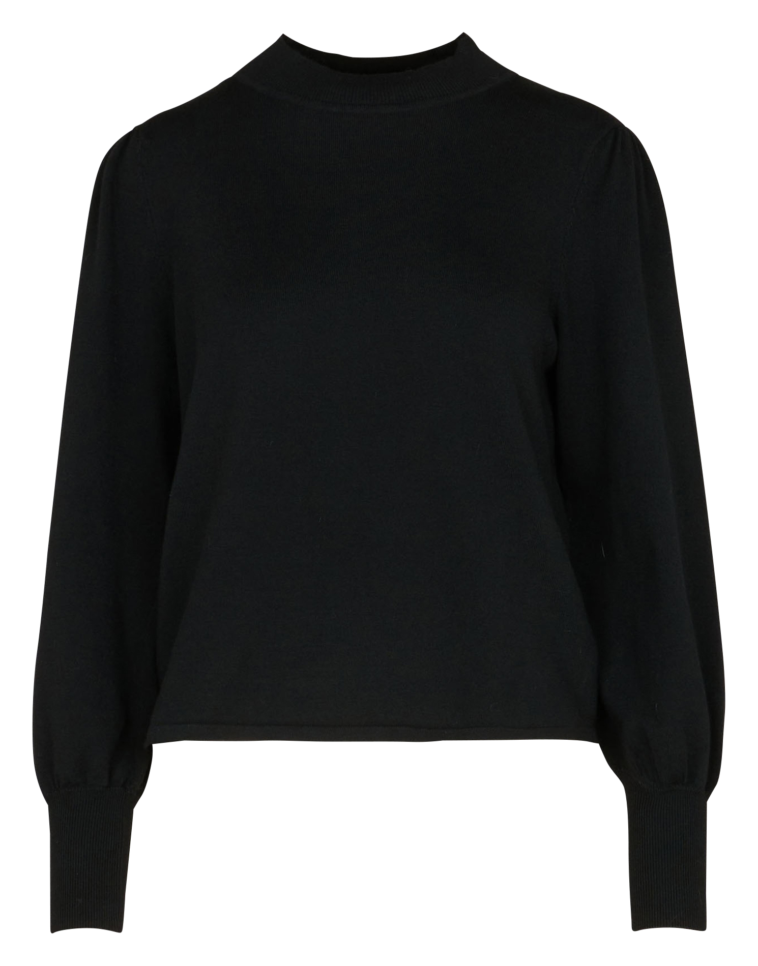 Pull droit à manches bouffantes | Noir