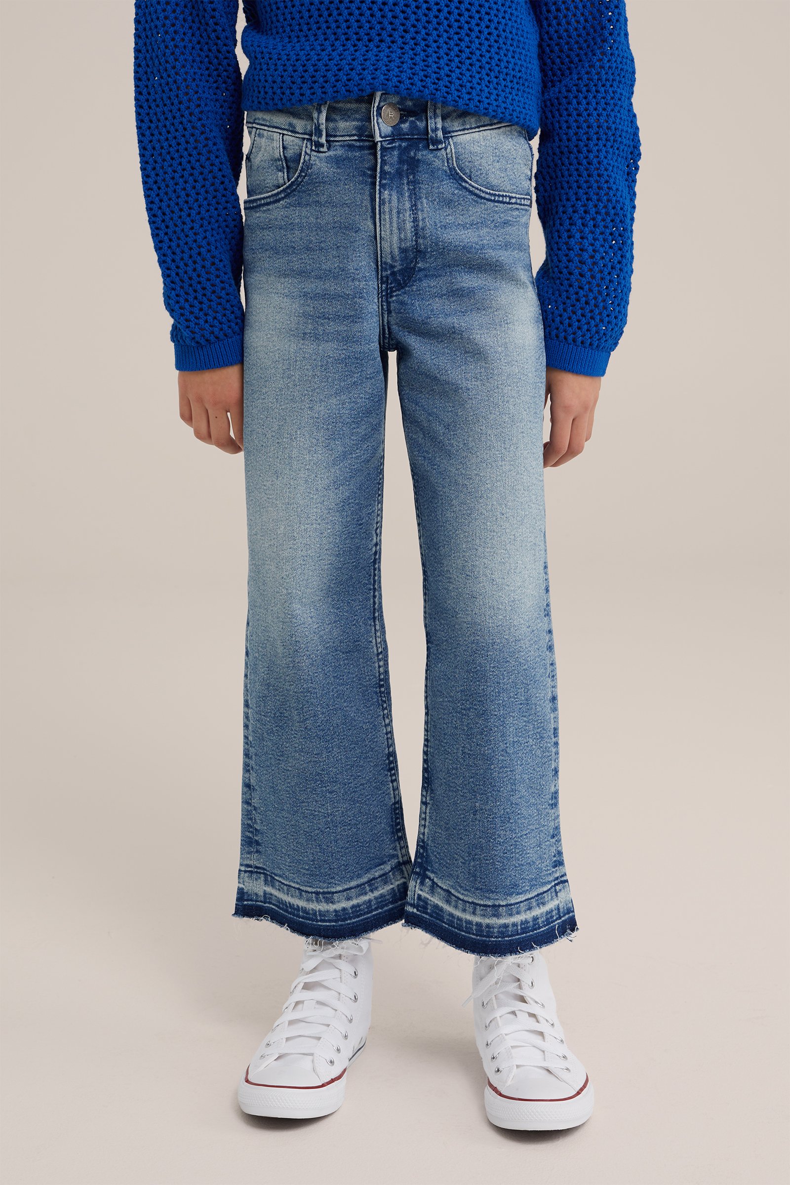 Meisjes wide leg jeans met stretch Blue Ridge Blauw