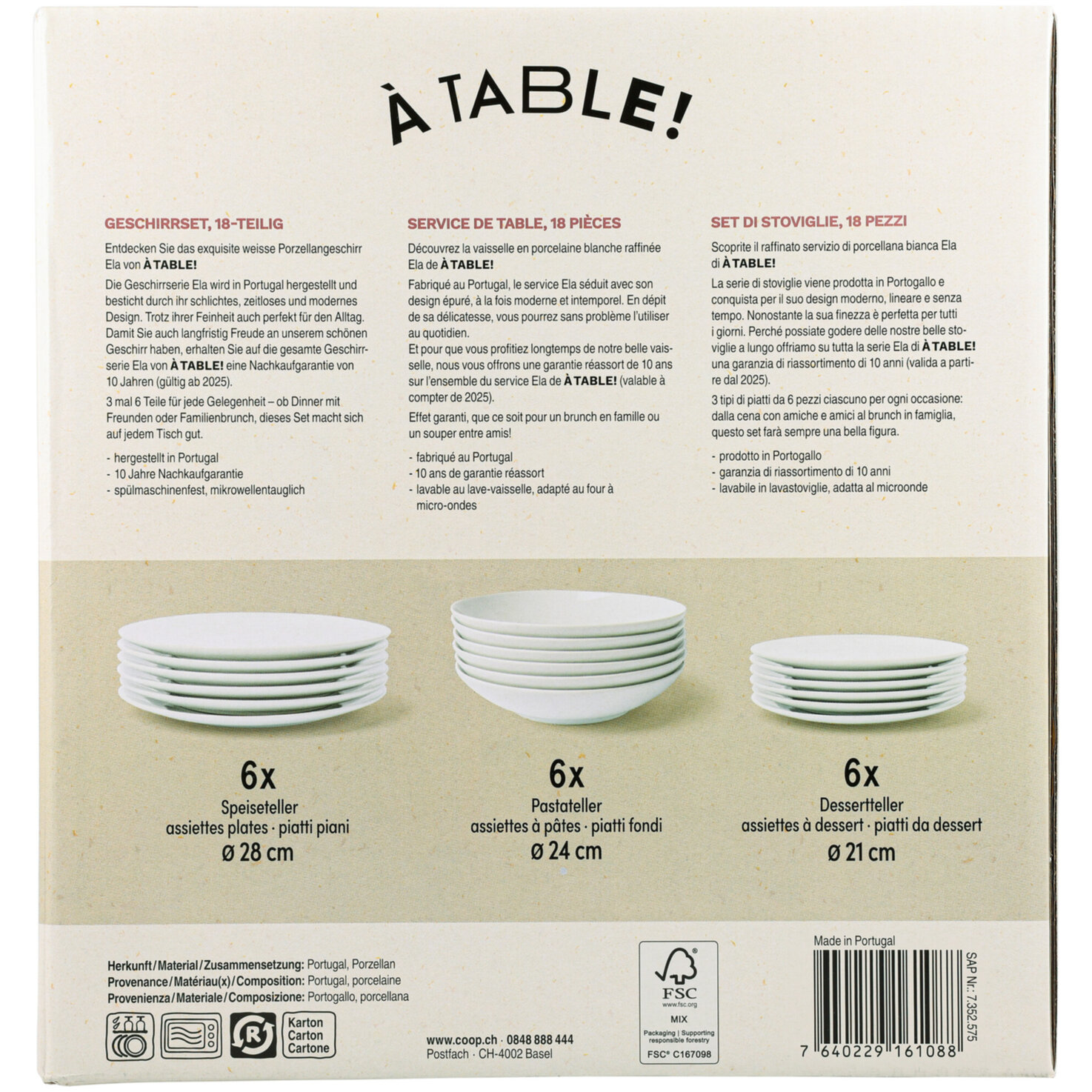 À Table! Geschirrset Ela 18-teilig