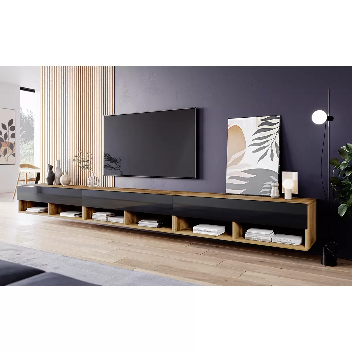 Lowboard Pula A300 Eiche,schwarz