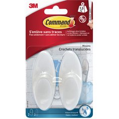 3M  Crochet pour salle de bain, plastique, blanc