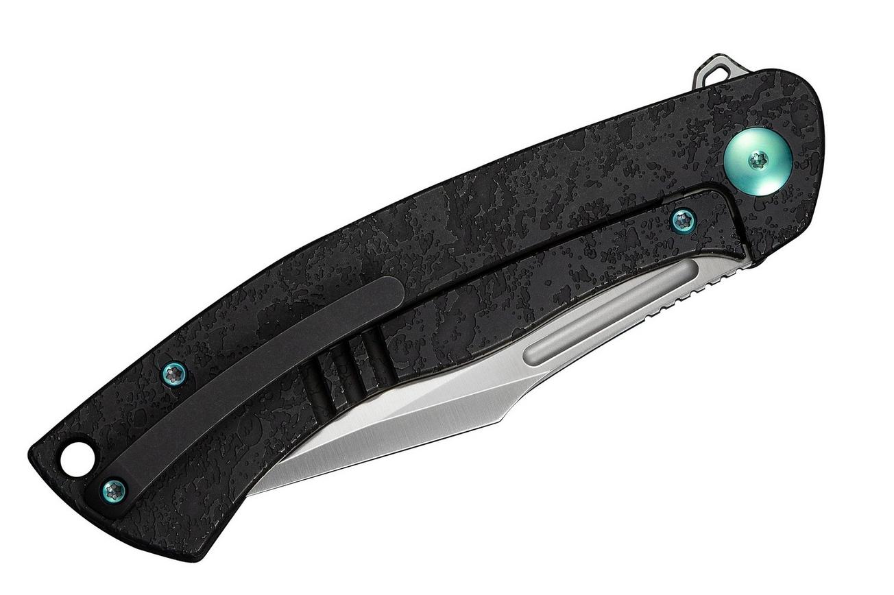 WE Knife Essential Knight WE24003-1 Satin Böhler M390, Etched Black Titanium, zakmes, Jason Knight design