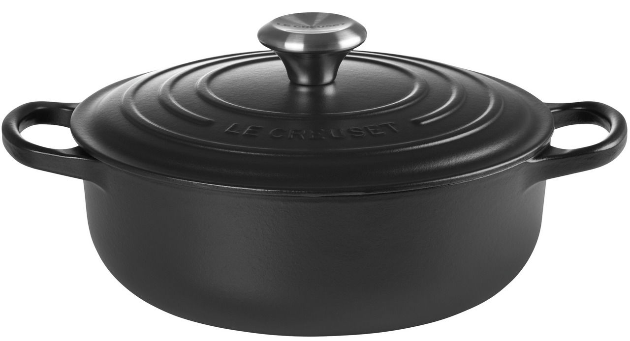 LE CREUSET Sauteuse 24cm Schwarz SIGNATURE