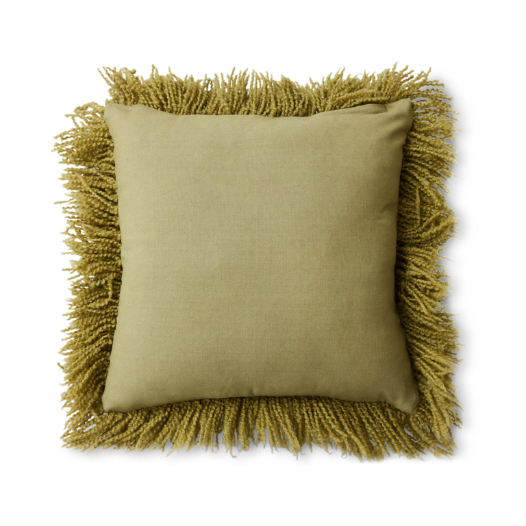 HKliving Fluffy kussen 50x50 Olive