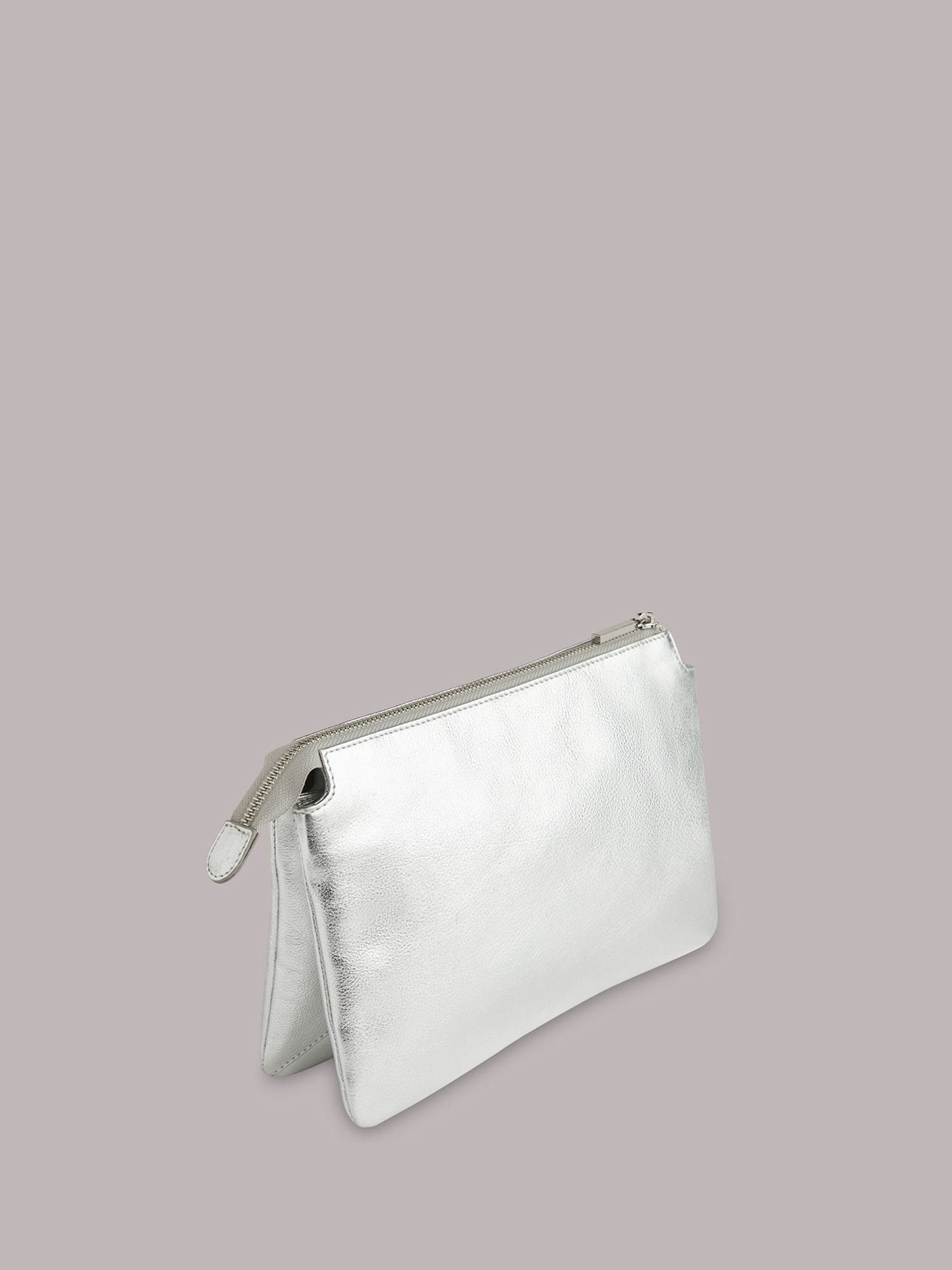 Whistles Whistles Silver Elita Double Pouch Clutch Bag