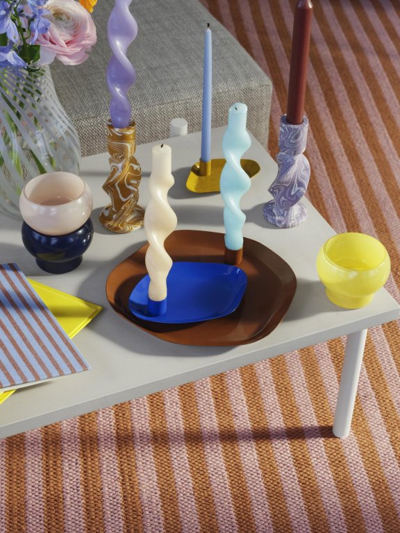 Broste Copenhagen Agathe waxinelichthouder set van 3 yellow blush
