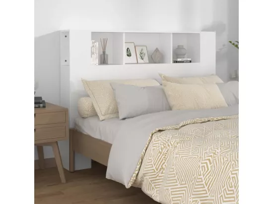 Armoire de tête de lit Blanc 140x18,5x104,5 cm