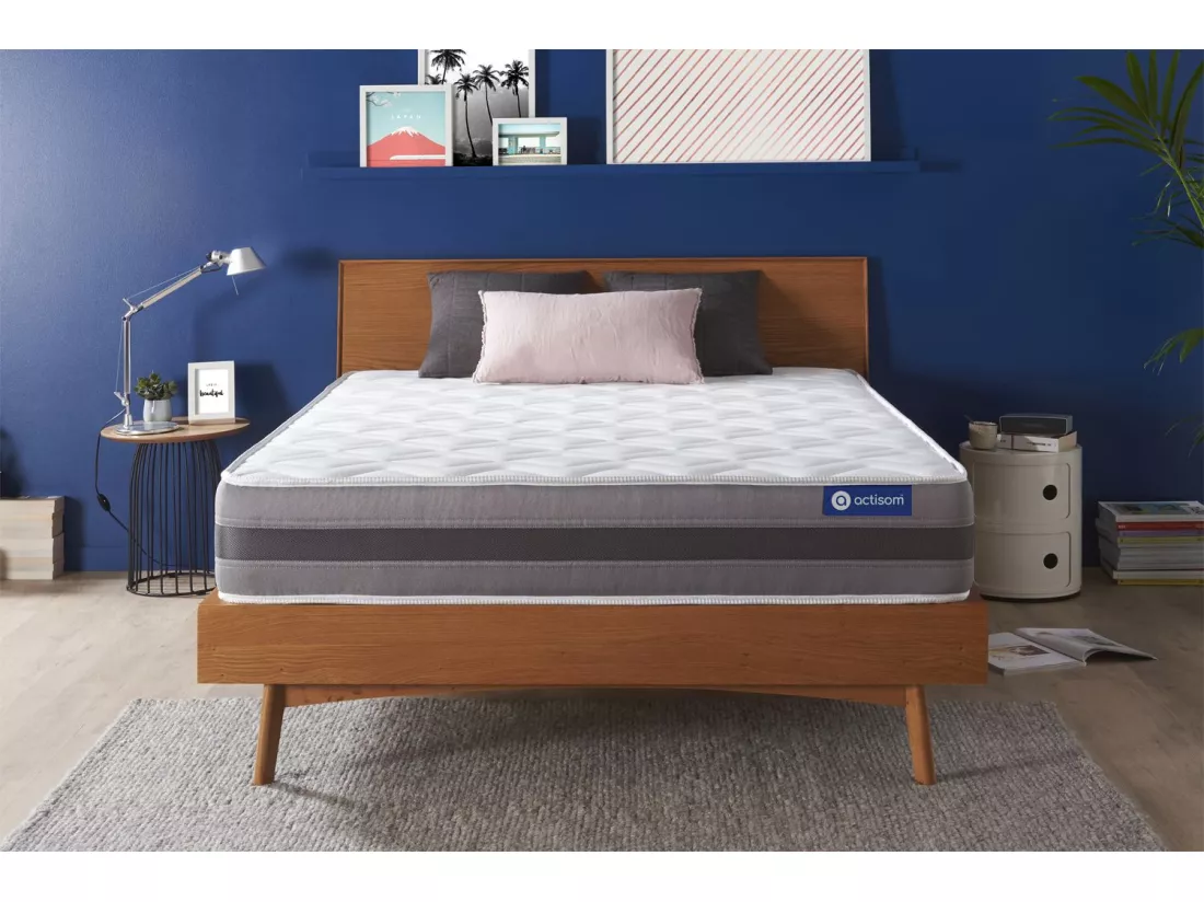 ACTISOM Matelas Ressorts ensachés et mémoire de forme 180x200 cm Maxi épaisseur 5zones de confort