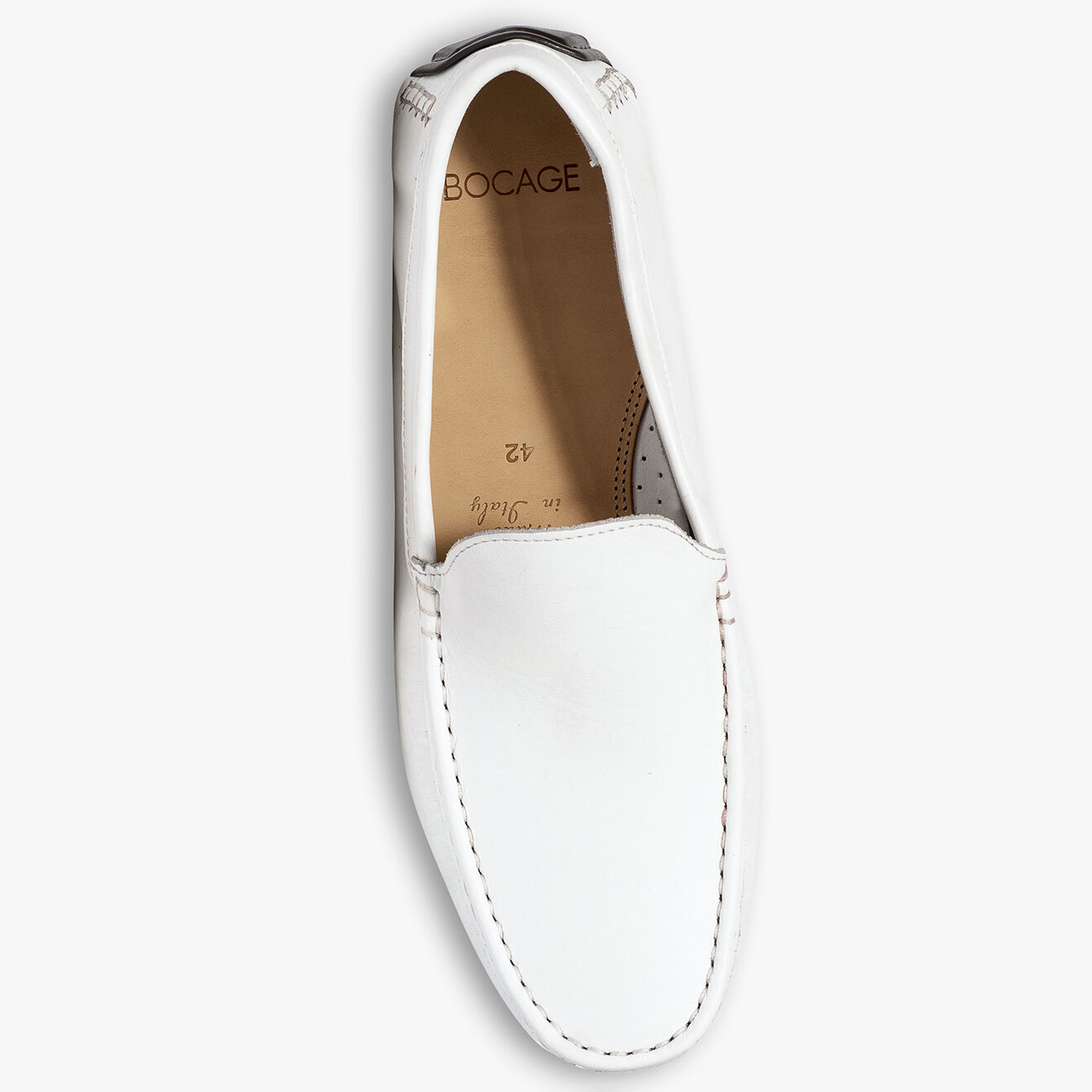 Bocage Mocassins en Cuir Simeon blancs