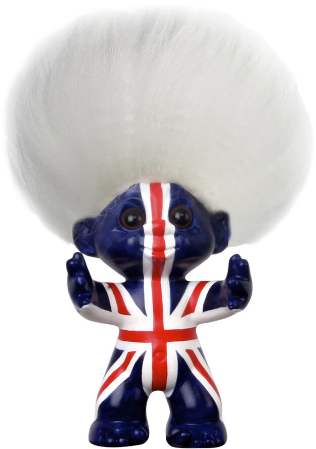 Spring Copenhagen Lykketrold, Union Jack, 9 cm Blue