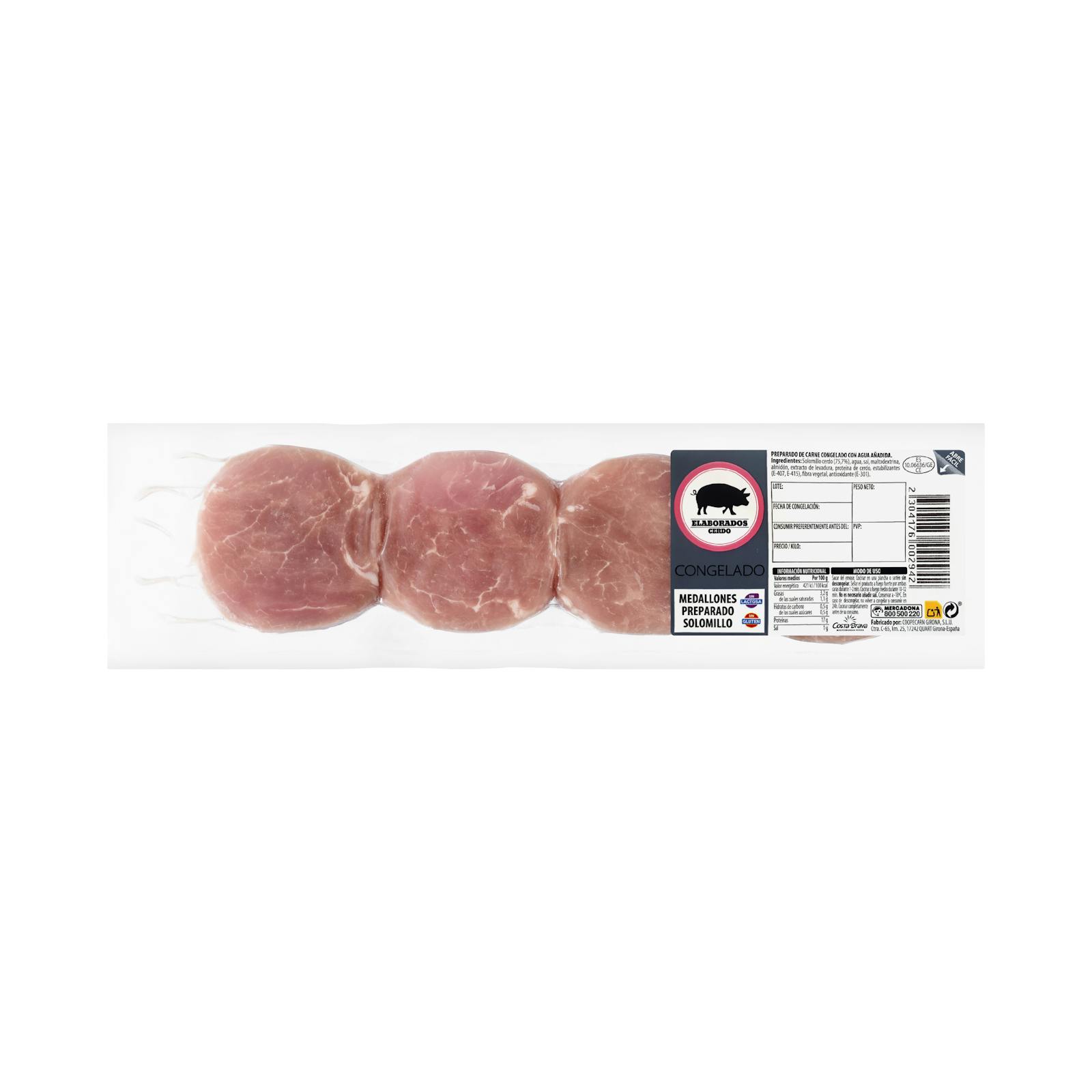 Médaillons préparés avec du filet de porc mariné surgelé