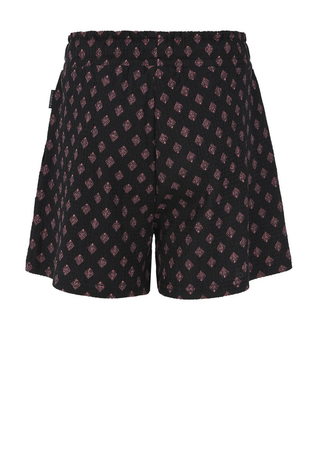 Protest paperbag short met all over print zwart/donkerroze