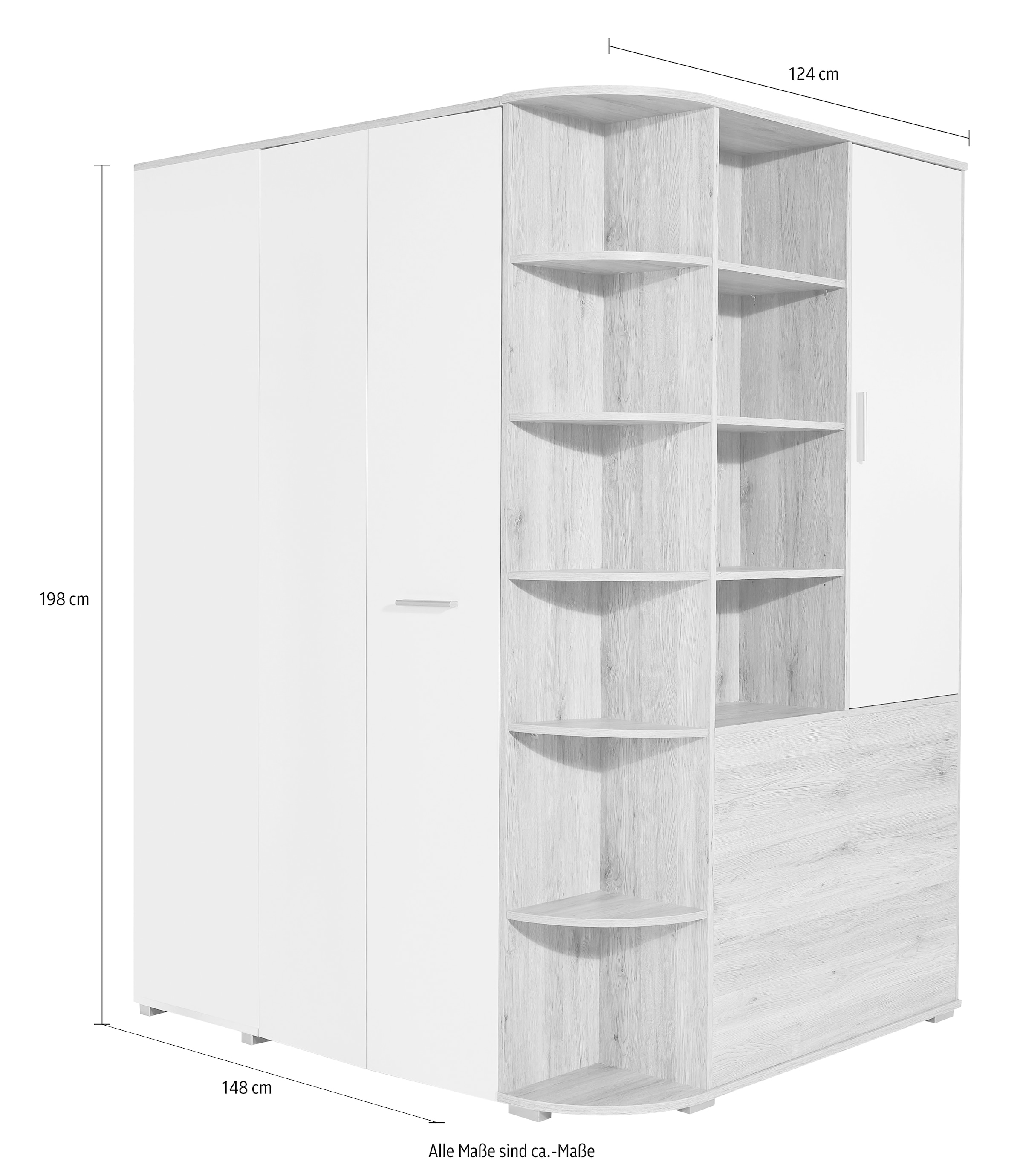 Wimex Eckkleiderschrank »Joker« begehbarer Kleiderschrank, Garderobe, Ecklösung