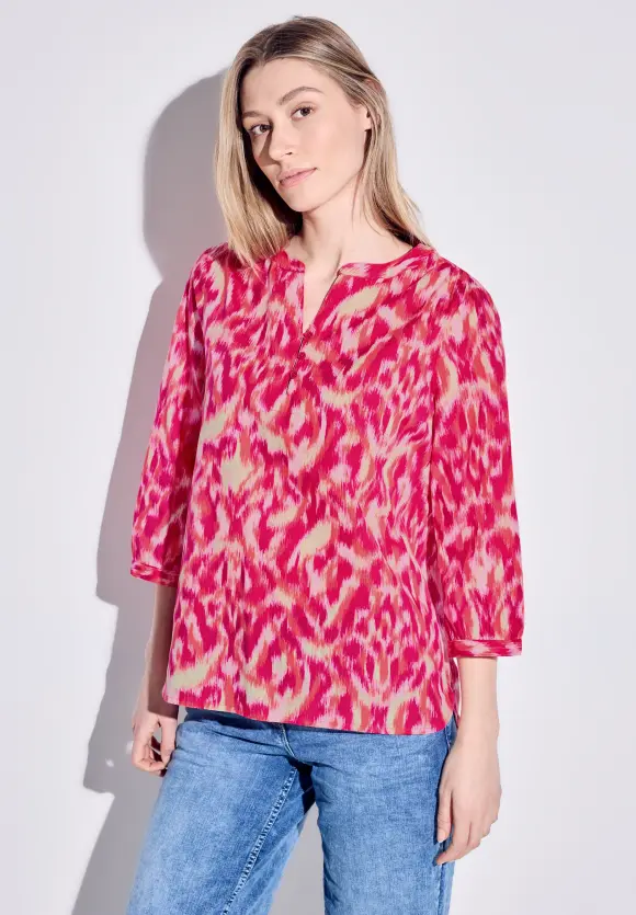 Bluse mit modernem Print - pink sorbet