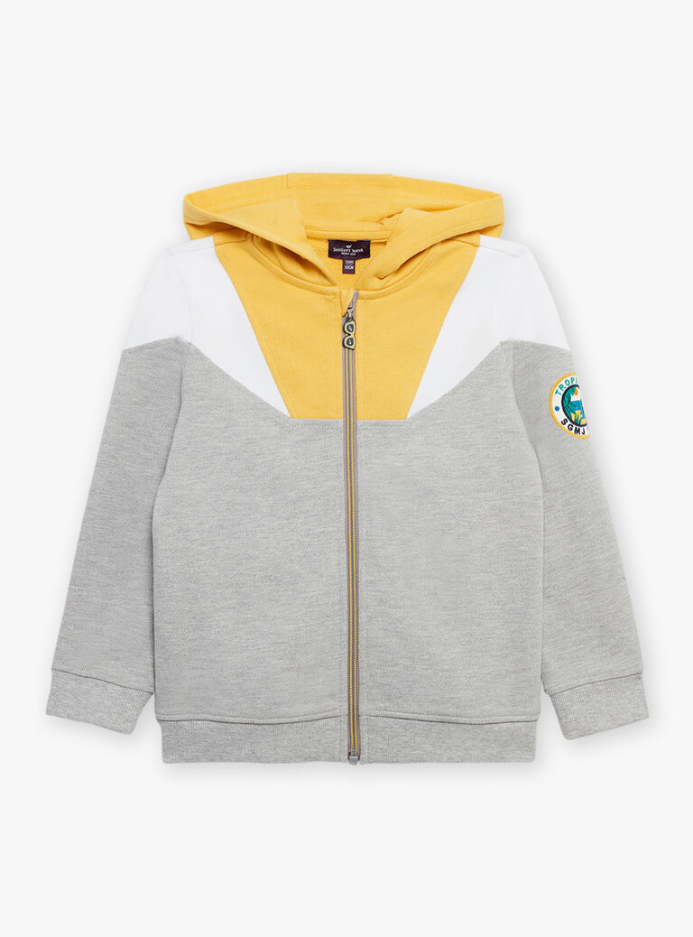 Sweat à capuche gris chiné