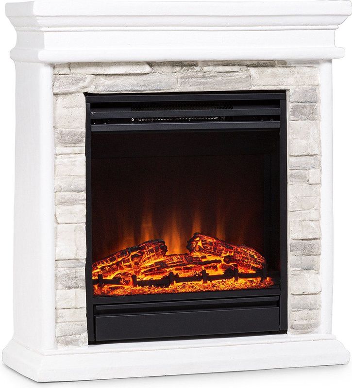 Klarstein Nevis Peak - Elektrische Haard - Wit - 1800 W - Verwarmingsfunctie - LED Vlammenillusie