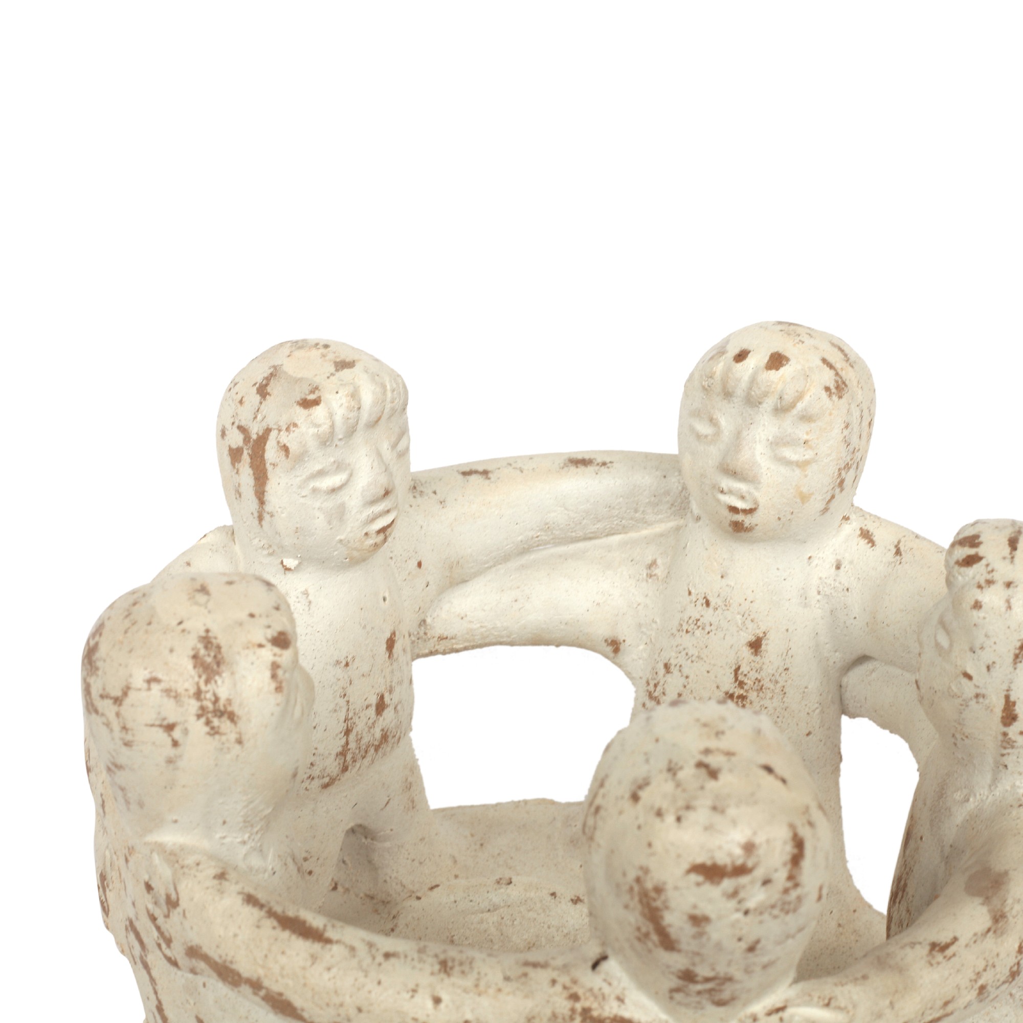 Kerzenhalter 'Friendship Circle 5', weiß, Ø 15 cm, H 13 cm von fischer's lagerhaus