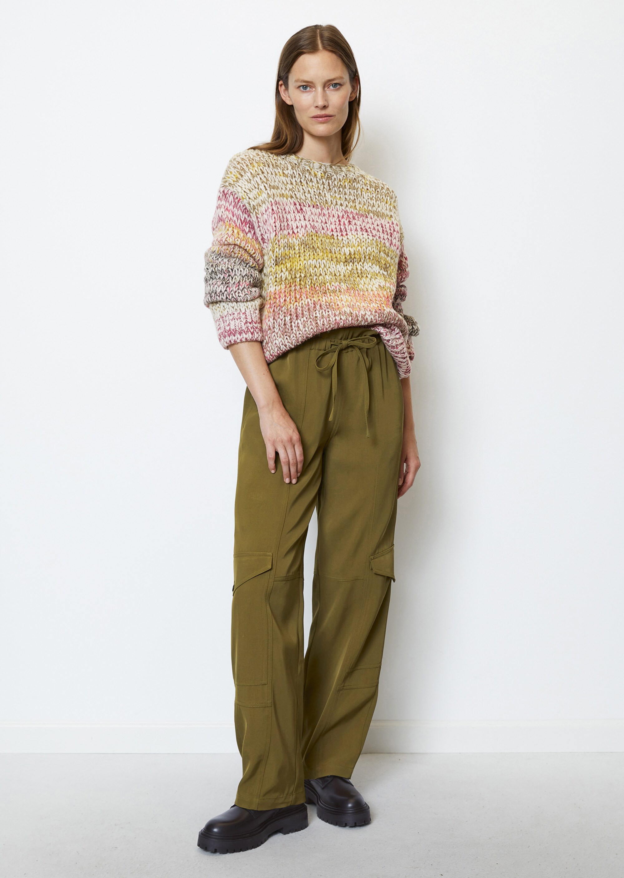 Mouliné-Pullover looseaus Schurwolle-Mix