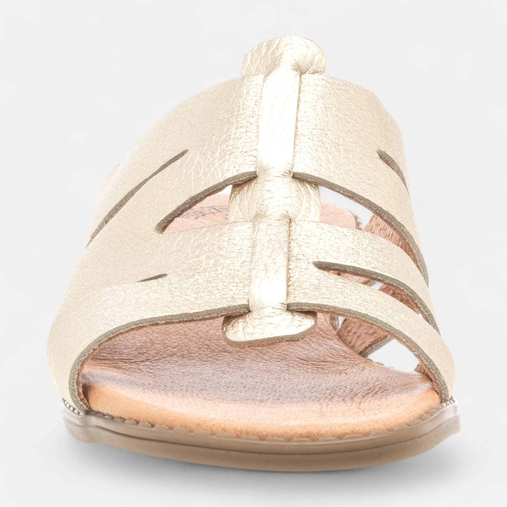 Mules Femme en cuir bronze