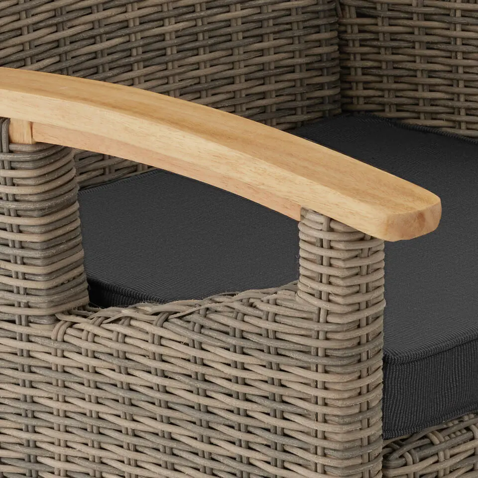 tectake Wicker tafel Foggia met 6 stoelen Rosarno, Natuur